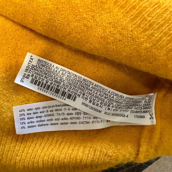 Zara Mustard Yellow Wool Blend Pullover Sweater - Picture 2 of 4